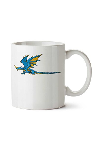 ART HEDİYE كوب أزرق Dragon.png مطبوع على الجانبين