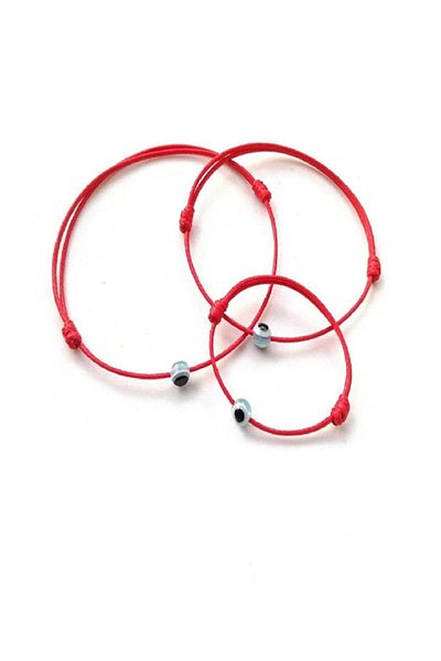 Neva RED COLOR STRING MOTHER FATHER BABY COMBIN WITH EVIL EYE BRACELET