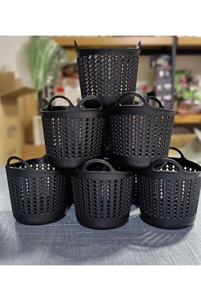 AŞKIN RENGİ 6 ADET SİYAH MİNİ SUNUM SEPETİ