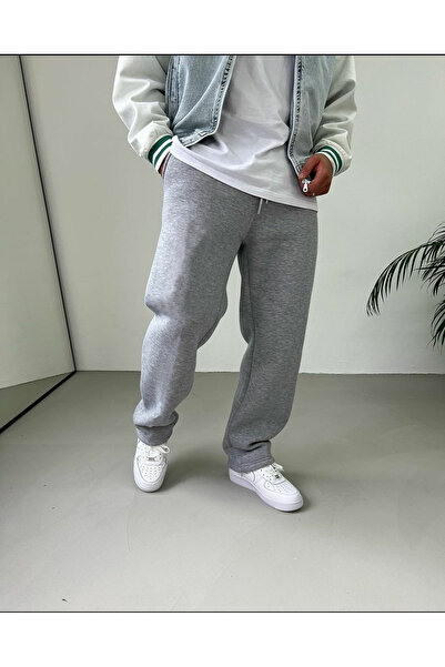 FİTGO Büyük Beden Mevsimik Erkek Geniş Paça Eşofman Alt