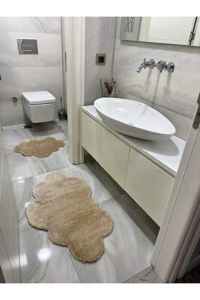 vescarpet station Laser Cut Plush 2-Piece Cloud Mink Bath Mat Set (60 x 100) - (50 x 60)