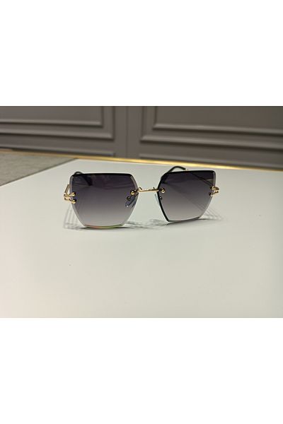 PERİ GÖZLÜK Smoke Black - Sunglasses, Square Cut, Laser Cut Frameless