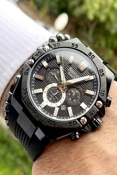 Ferrucci Silicone Cord Men's Wristwatch, All Functions Active + Bracelet Gift