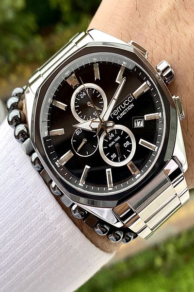 Ferrucci Steel Cord Men's Wristwatch, Active All Functions, 3 ATM Waterproof + Bracelet Gift
