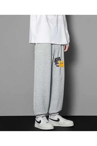 Touz 3BROs Unisex Grey Sweatpants - Bacon Pancake Printed