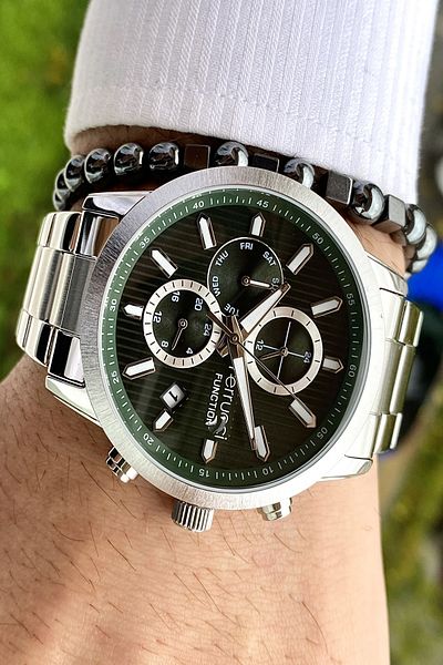 Ferrucci Steel Cord Men's Wristwatch, Active All Functions, 3 ATM Waterproof + Bracelet Gift