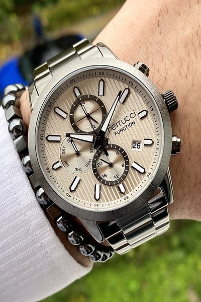 Ferrucci Steel Cord Men's Wristwatch, Active All Functions, 3 ATM Waterproof + Bracelet Gift
