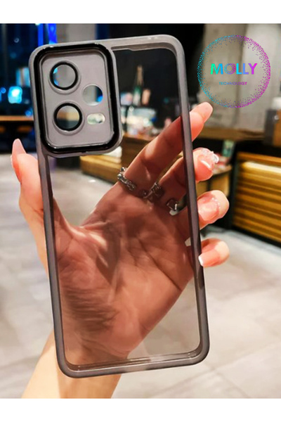 Molly Xiaomi Redmi Note 12 Pro 5G İçin Füme Lens Korumalı Süper Şeffaf Siliko...