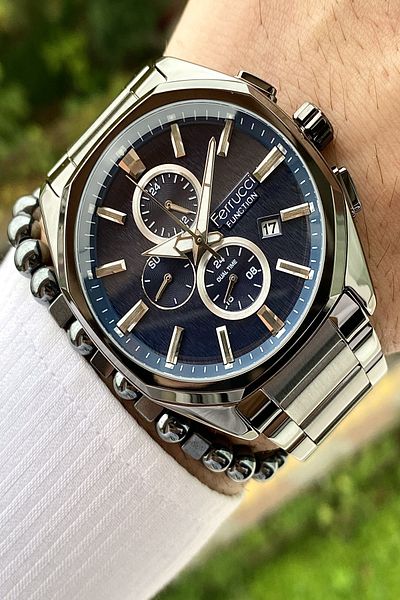 Ferrucci Steel Cord Men's Wristwatch, Active All Functions, 3 ATM Waterproof + Bracelet Gift