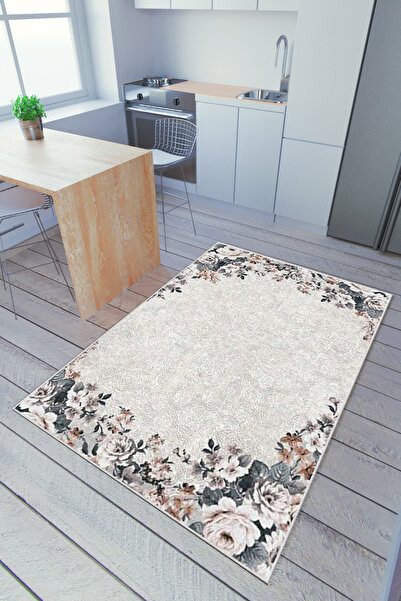 10 Post Online Mutfak Halısı Gri Lacivert Yolluk Kaymaz Yuvarlak Oval Kesme I...