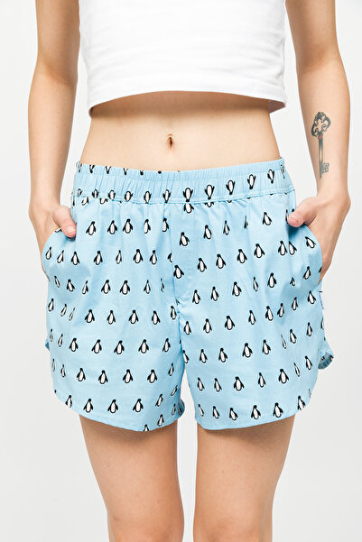 Paul Kenzie Desenli Kadın Ev Şort – Chill Space Collection – Cool Like Penguin
