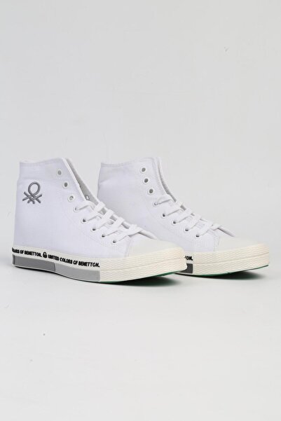 Benetton ® | Bn-70020 - 3374 White Black Men's Sports Shoes