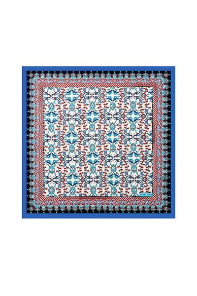 Bursa İpek Saks Tile Tulip Pattern Silky Handkerchief