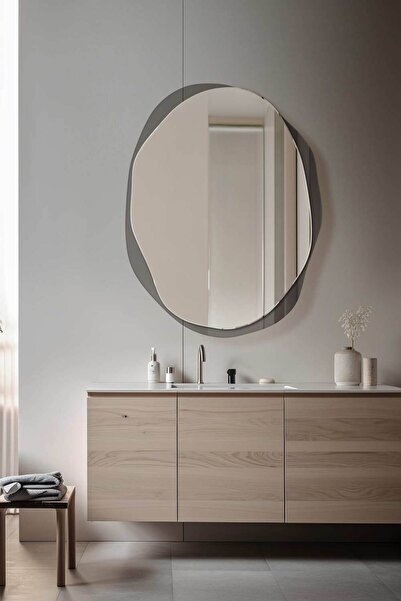 MKS Design Asimetrik Ayna / Füme Ayna / İkili Ayna / Düzensiz Ayna / Dekoratif Ayna / Salon Aynası