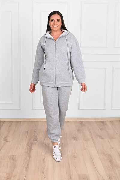 C&C OKULCUNUZ CC STORE Дамски костюм с 3 повдигнати прежди с двоен голям размер