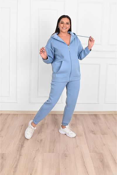 C&C OKULCUNUZ CC STORE Дамски костюм с 3 повдигнати прежди с двоен голям размер