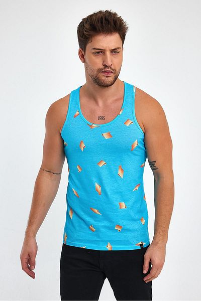 ALEXANDERGARDI Patterned Blue Sports Tank Top (E23-00139)