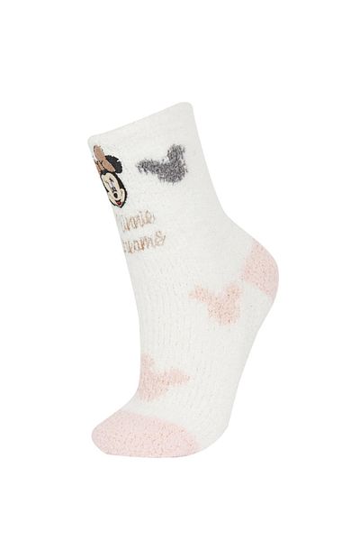 DeFacto Памучни хавлиени чорапи Disney Mickey & Minnie с коледна тематика за момичета A2331A8Ns