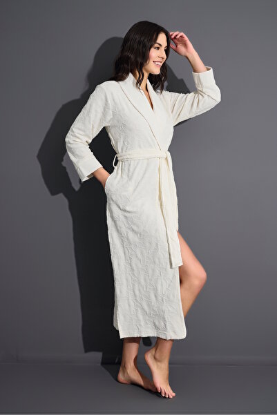 Nuşa Jacquard Size Bamboo Cotton Dressing Gown