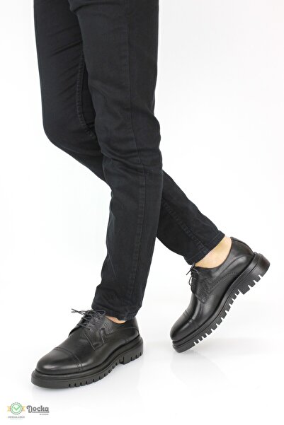 DOCKA Erkek Hakiki Deri Spor Tarz Kalın Eva Taban Klasik Ayakkabı