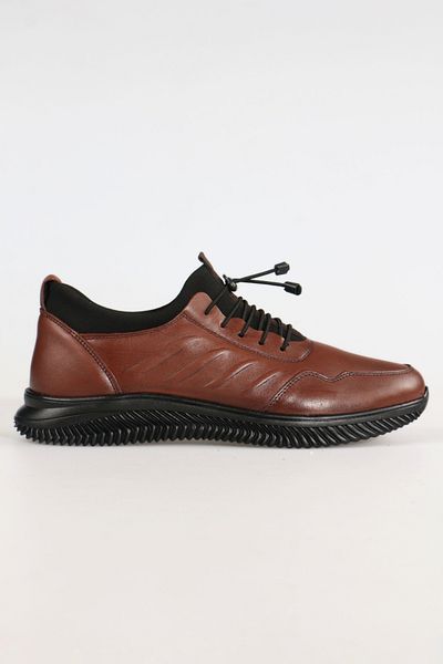 Marcanoon Genuine Leather Men's Rubber Laced Shoes
