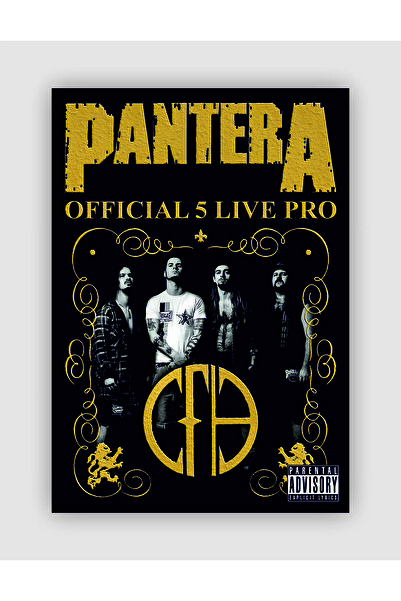 fırsatlar diyarı PANTERA Official 5 Live Pro Vintage Duvar Posteri - Duvar Dekoru - Kalın Kağıt - Çerçevesiz