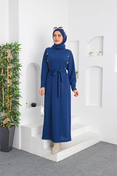 ENSA TESETTUR Πλεκτό Φόρεμα Μπλε Navy Blue