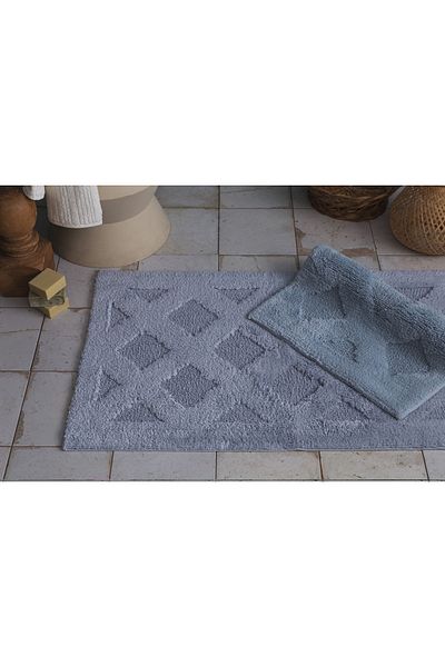 Apricitas HOME Χαλάκι μπάνιου 2 τεμαχίων Diamond Blue Tufting