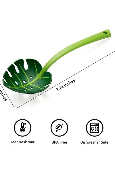 Yenigeldi Jungle Leaf Ladle - Kitchen Spoon, Spoon Serving