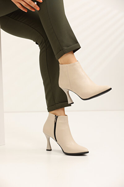 eformoda by emre yılmaz Bej Kadın Topuklu Bot 2592
