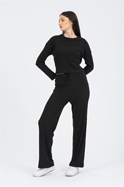 SYM بنطلون واسع الساق ومجموعة مزدوجة علوية