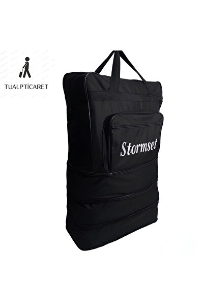 tualpticaret حقيبة سفر قابلة للتوسيع 5 عجلات قماش حجم كبير حقيبة ثلاثة منفاخ