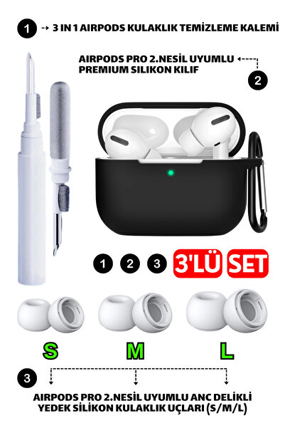 EWEC Pro 2.Nesil Uyumlu Silikon Kılıf, Anc Delik Yedek Silikon Uçları (S,M,L)...