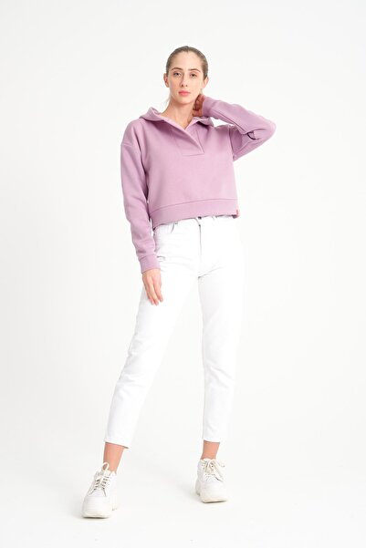 COOLHILL Hanorac de damă liliac cu decolteu în V