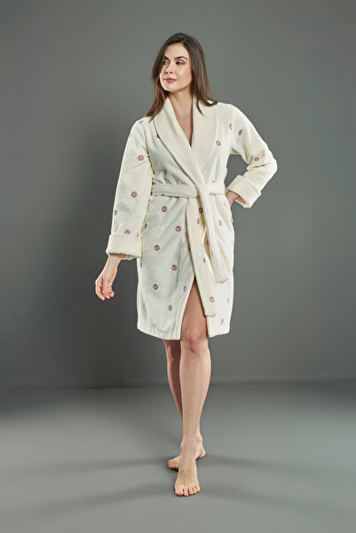 Nuşa Μπουρνούζι από βαμβακερό μπαμπού με κέντημα μαργαρίτα