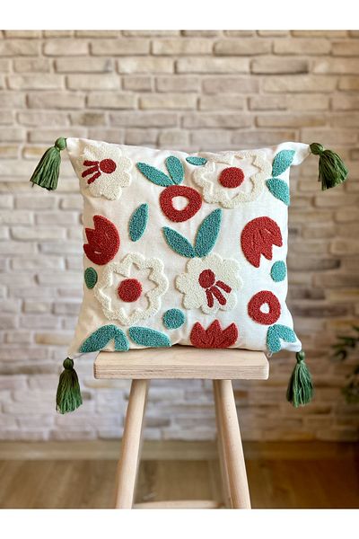 SWITA Husă de pernă cu design special decorativ brodat cu pumn (pantaloni)