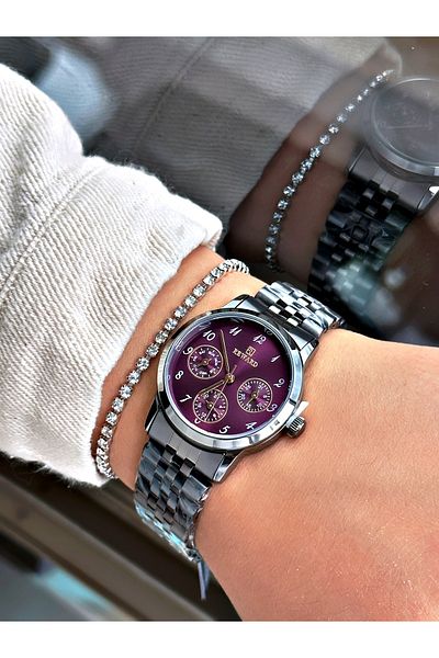 Reward Smoked Color Stylish Design Functional Steel Strap Women's Wristwatch + BRACELET WITH GIFT