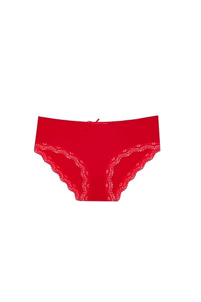 Miss Blue Moon High Waist Lace Bato New Year's Special Collection Red Panties 3-Piece 555