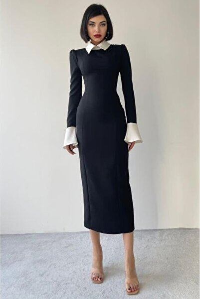 serkan Vintage Style Flounce Sleeve Maxi Dress