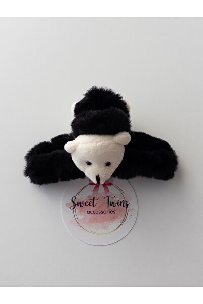 Sweet twins accessories مشبك ربط من القطيفة على شكل دمية دب