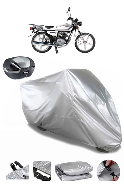 AUTOLION AR 100-8 Classic Steel Rear Bag Compatible Motorcycle Tarpaulin Qual...