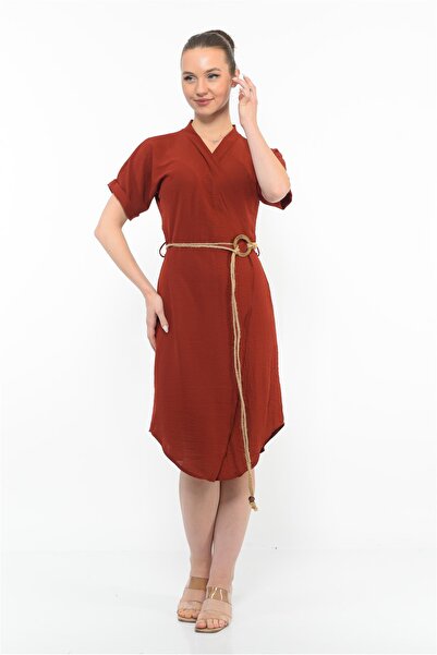 Nuseel Γυναικείο φόρεμα Aerobin με λεπτομέρεια με ζώνη Koyukiremit