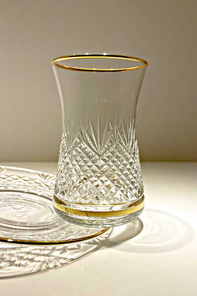 Paşabahçe Heybeli Altın Yaldızlı 6 Kişilik 12 Parça Çay Seti 160cc 42361 Anat...