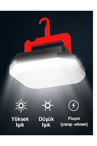 nelerbulurum ŞARJLI ASKILI 3 KADEMELİ YÜKSEK IŞIKLI MİNİ KAMP LAMBASI