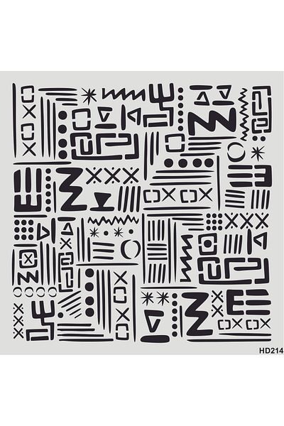 STENCİLTASARIM Stencil Design Hd214 Ethnic Painting Template - Decorative Wall And Item Painting Templates 30x30cm