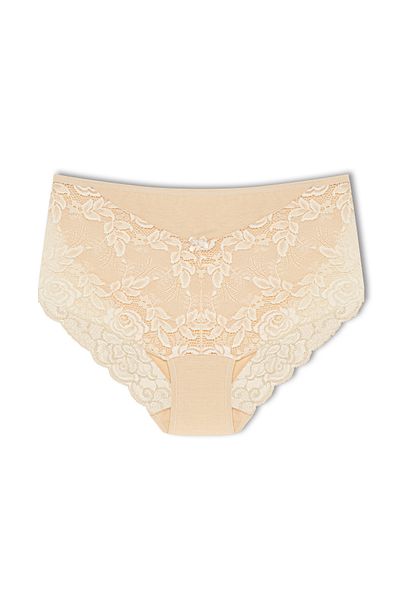 ŞahTan Large Size Cotton Bato Women's Panties with Lace Front and Back