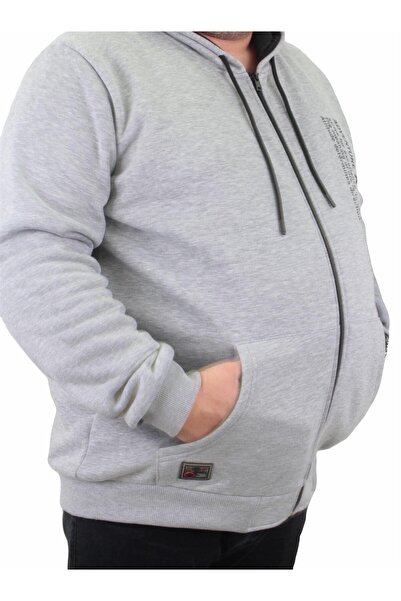 MocGrande Φούτερ με φερμουάρ μεγάλου μεγέθους Adventure 23220 ΓΚΡΙ ΜΕΛΑΝΖ