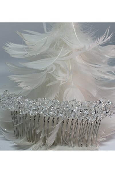 Grace Beauties Beyaz Kristal Taş Tarak Toka