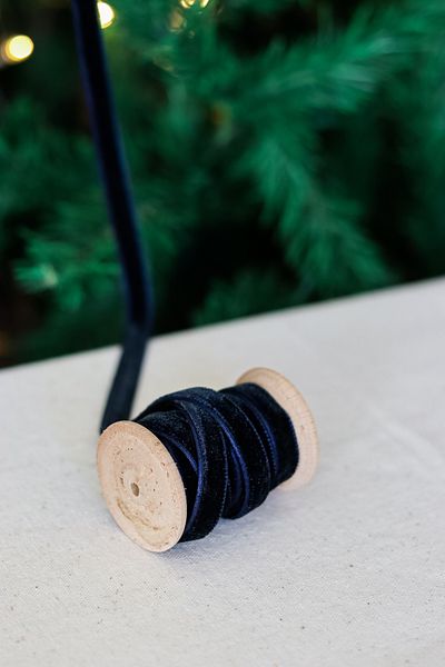 Beige & Stone Anul Nou 2m Rolă din lemn Panglică de catifea Ambalaj Ornament pentru copac