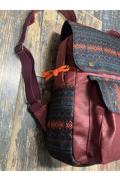 Street Bag Ethnic Authentic Bohemian Pattern Backpack with Cover Daily Travel Camping Use